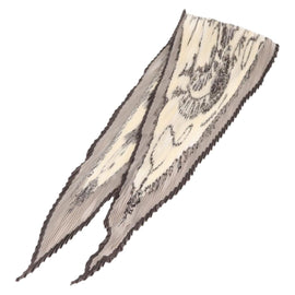 HERMES Pleated Scarf ""PARURES DES SABLES"" Silk Gray Auth hk3256