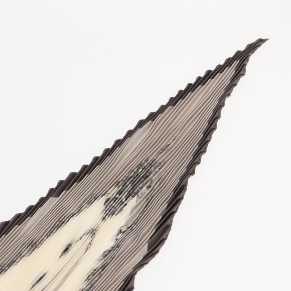 HERMES Pleated Scarf ""PARURES DES SABLES"" Silk Gray Auth hk3256