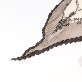 HERMES Pleated Scarf ""PARURES DES SABLES"" Silk Gray Auth hk3256 - 0