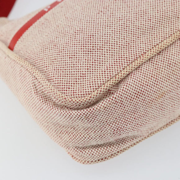 PRADA Sports Hand Bag Canvas Gray Red Auth hk3258