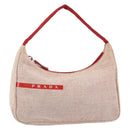 PRADA Sports Hand Bag Canvas Gray Red Auth hk3258-13