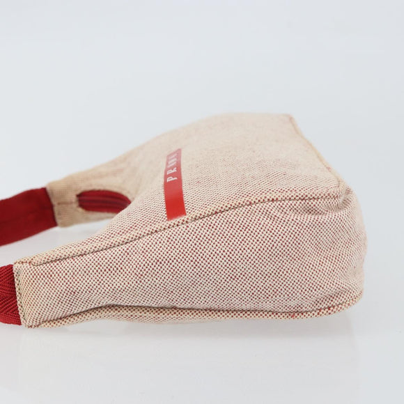 PRADA Sports Hand Bag Canvas Gray Red Auth hk3258