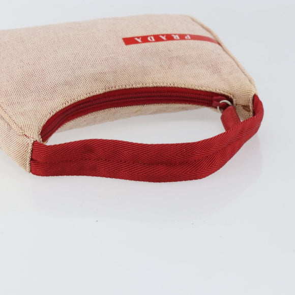 PRADA Sports Hand Bag Canvas Gray Red Auth hk3258