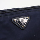 PRADA Pouch Nylon Navy Silver Auth hk3259-13