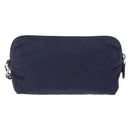 PRADA Pouch Nylon Navy Silver Auth hk3259-3