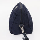 PRADA Pouch Nylon Navy Silver Auth hk3259-4