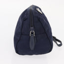 PRADA Pouch Nylon Navy Silver Auth hk3259-5