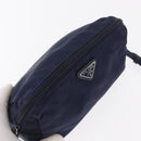 PRADA Pouch Nylon Navy Silver Auth hk3259-6