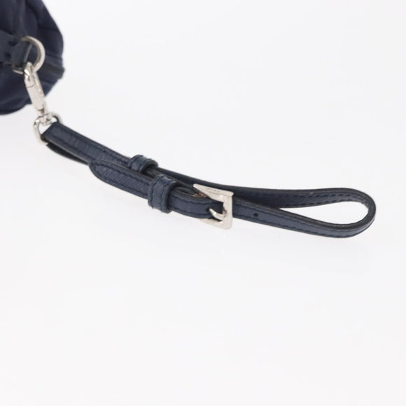 PRADA Pouch Nylon Navy Silver Auth hk3259