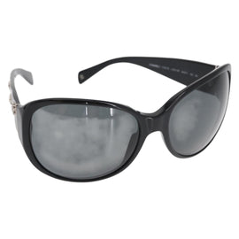 CHANEL Sunglasses plastic Black CC Auth hk3263
