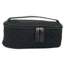 Christian Dior Trotter Canvas Vanity Pouch Black Silver Auth hk3265-1
