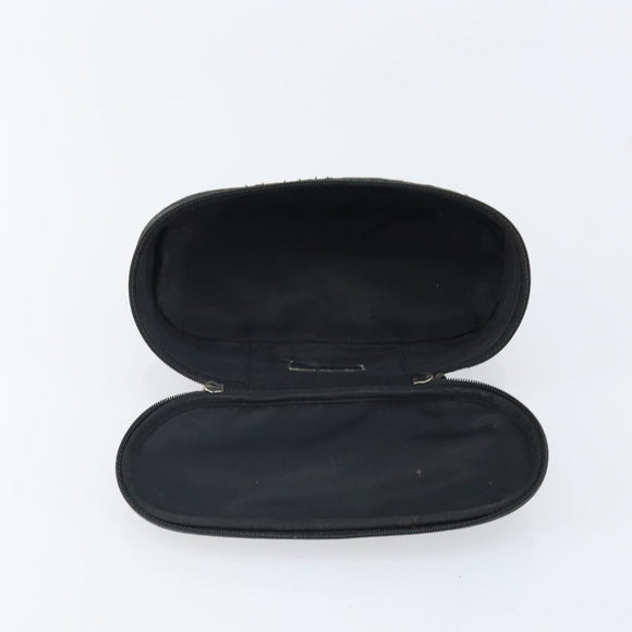 Christian Dior Trotter Canvas Vanity Pouch Black Silver Auth hk3265