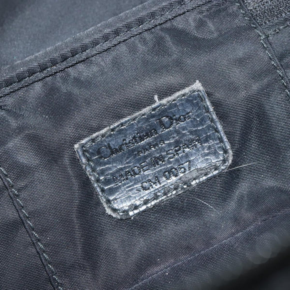 Christian Dior Trotter Canvas Vanity Pouch Black Silver Auth hk3265