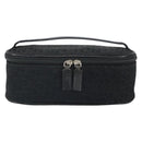 Christian Dior Trotter Canvas Vanity Pouch Black Silver Auth hk3265-13