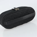 Christian Dior Trotter Canvas Vanity Pouch Black Silver Auth hk3265-7