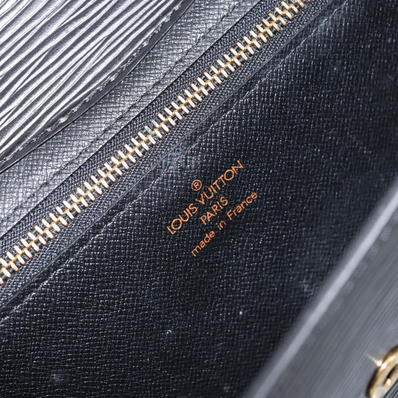LOUIS VUITTON Epi Montaigne 27 Clutch Bag Black M52652 LV Auth hk3270