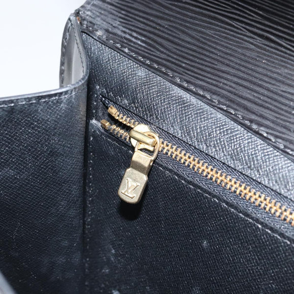 LOUIS VUITTON Epi Montaigne 27 Clutch Bag Black M52652 LV Auth hk3270