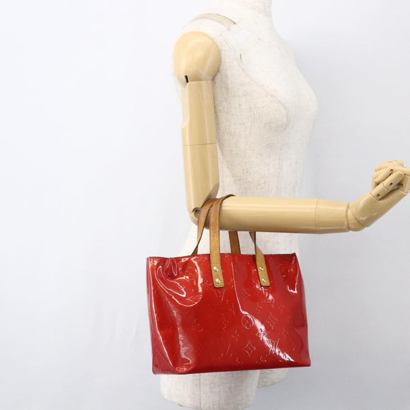 LOUIS VUITTON Monogram Vernis Reade PM Hand Bag Red Rouge M91088 LV Auth hk3277