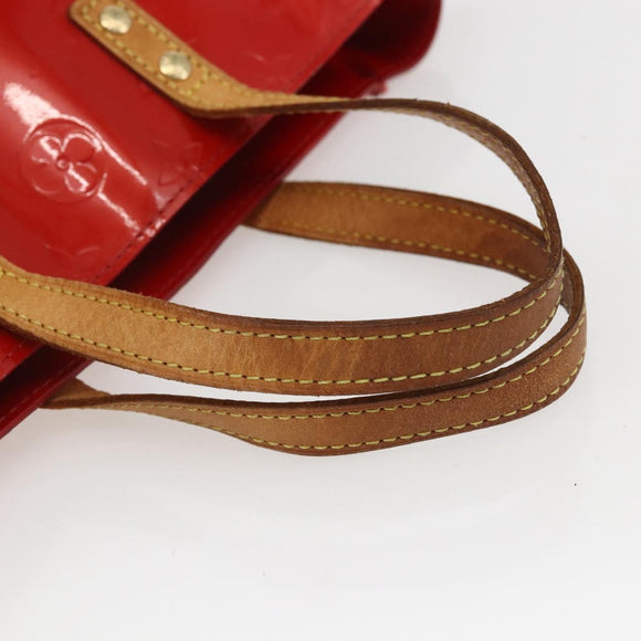 LOUIS VUITTON Monogram Vernis Reade PM Hand Bag Red Rouge M91088 LV Auth hk3277