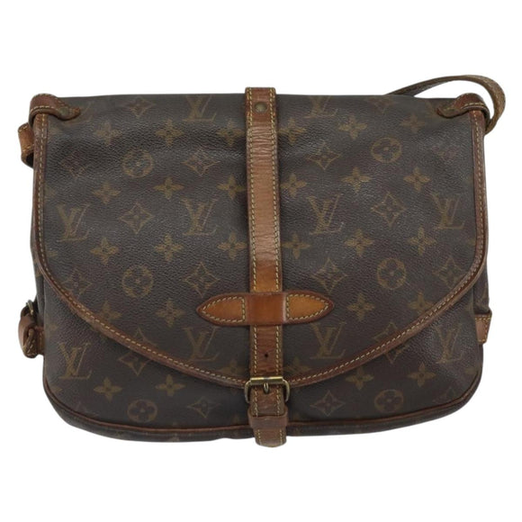 LOUIS VUITTON Monogram Saumur 30 Shoulder Bag M42256 LV Auth hk3284
