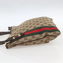 GUCCI GG Canvas Web Sherry Line Shoulder Bag Beige Gold 144388 Auth hk3291-3