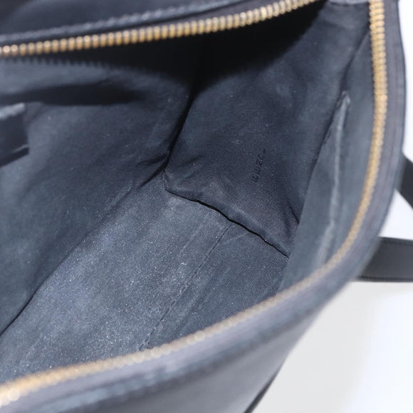 FENDI Monster Bugs Eye Hand Bag Leather 2way Black Gold Auth hk3297