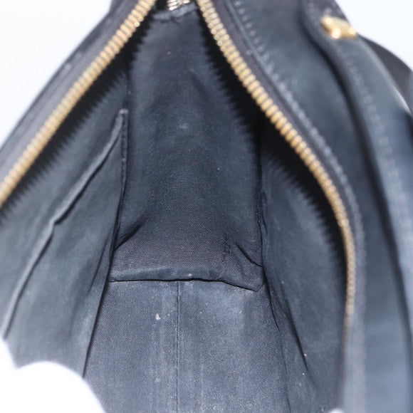 FENDI Monster Bugs Eye Hand Bag Leather 2way Black Gold Auth hk3297