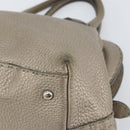 FENDI Celeria Hand Bag Leather Beige Silver Auth hk3299-9