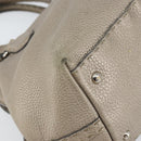 FENDI Celeria Hand Bag Leather Beige Silver Auth hk3299-14