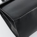 Salvatore Ferragamo Gancini Hand Bag Leather Black Gold Auth hk3303-11