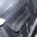 Salvatore Ferragamo Gancini Hand Bag Leather Black Gold Auth hk3303-16