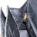 Salvatore Ferragamo Gancini Hand Bag Leather Black Gold Auth hk3303-19