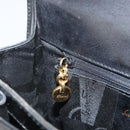 Salvatore Ferragamo Gancini Hand Bag Leather Black Gold Auth hk3303-20