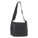 Salvatore Ferragamo Gancini Shoulder Bag Leather Black Gold Auth hk3306-1