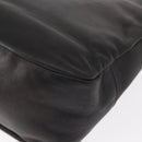 Salvatore Ferragamo Gancini Shoulder Bag Leather Black Gold Auth hk3306-16