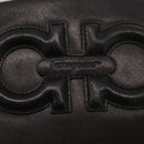 Salvatore Ferragamo Gancini Shoulder Bag Leather Black Gold Auth hk3306-10