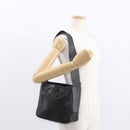 Salvatore Ferragamo Gancini Shoulder Bag Leather Black Gold Auth hk3306-21