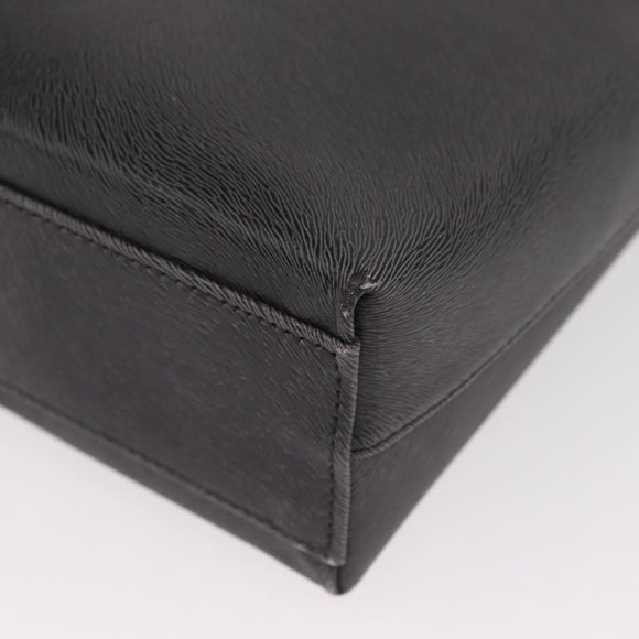 Salvatore Ferragamo Gancini Shoulder Bag Leather Gray Silver Auth hk3307