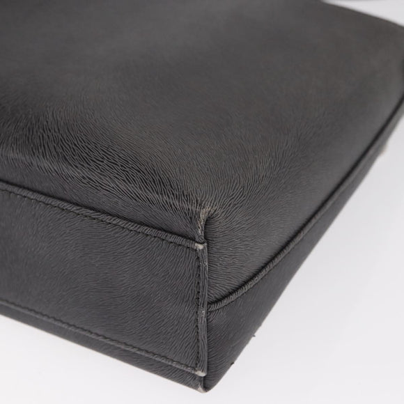 Salvatore Ferragamo Gancini Shoulder Bag Leather Gray Silver Auth hk3307