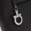 Salvatore Ferragamo Gancini Shoulder Bag Leather Gray Silver Auth hk3307-17