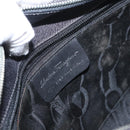 Salvatore Ferragamo Gancini Shoulder Bag Leather Gray Silver Auth hk3307-12