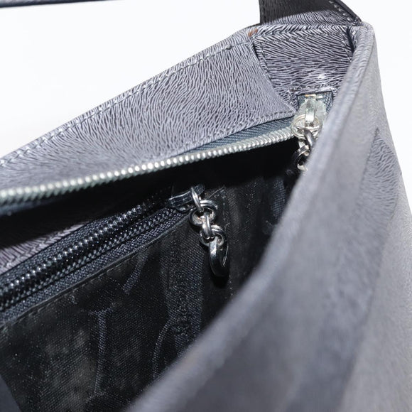 Salvatore Ferragamo Gancini Shoulder Bag Leather Gray Silver Auth hk3307