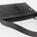 Salvatore Ferragamo Gancini Shoulder Bag Leather Gray Silver Auth hk3307-6