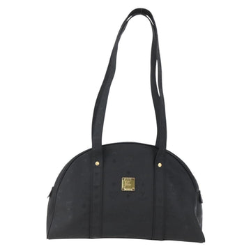 MCM Vicetos Logogram Shoulder Bag PVC Black Gold Auth hk3308 - 0
