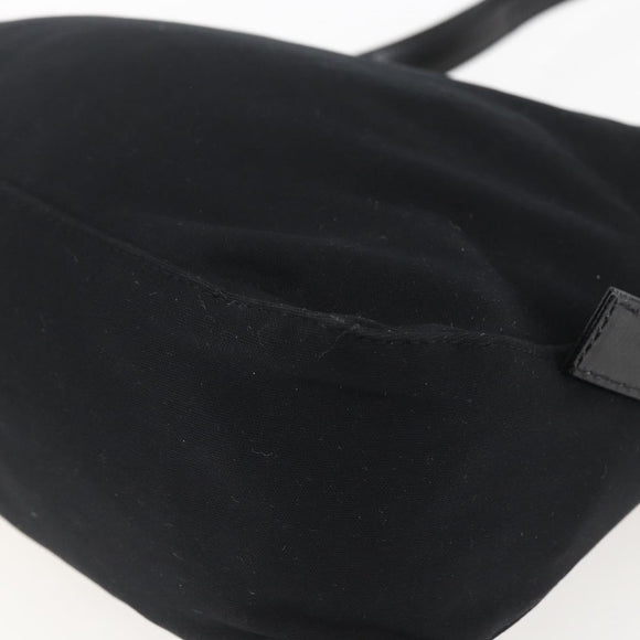 FENDI Mamma Baguette Shoulder Bag Nylon Black Silver Auth hk3309
