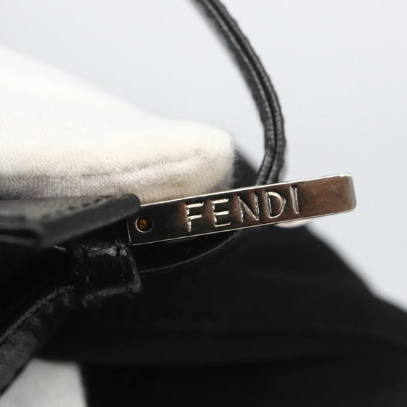 FENDI Mamma Baguette Shoulder Bag Nylon Black Silver Auth hk3309