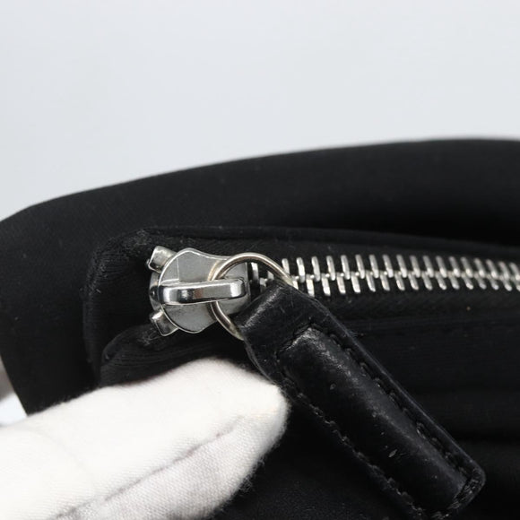 FENDI Mamma Baguette Shoulder Bag Nylon Black Silver Auth hk3309