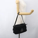 FENDI Mamma Baguette Shoulder Bag Nylon Black Silver Auth hk3309-23