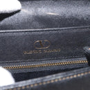 VALENTINO Hand Bag Leather Black Gold Auth hk3312-19