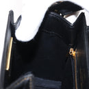 VALENTINO Hand Bag Leather Black Gold Auth hk3312-21